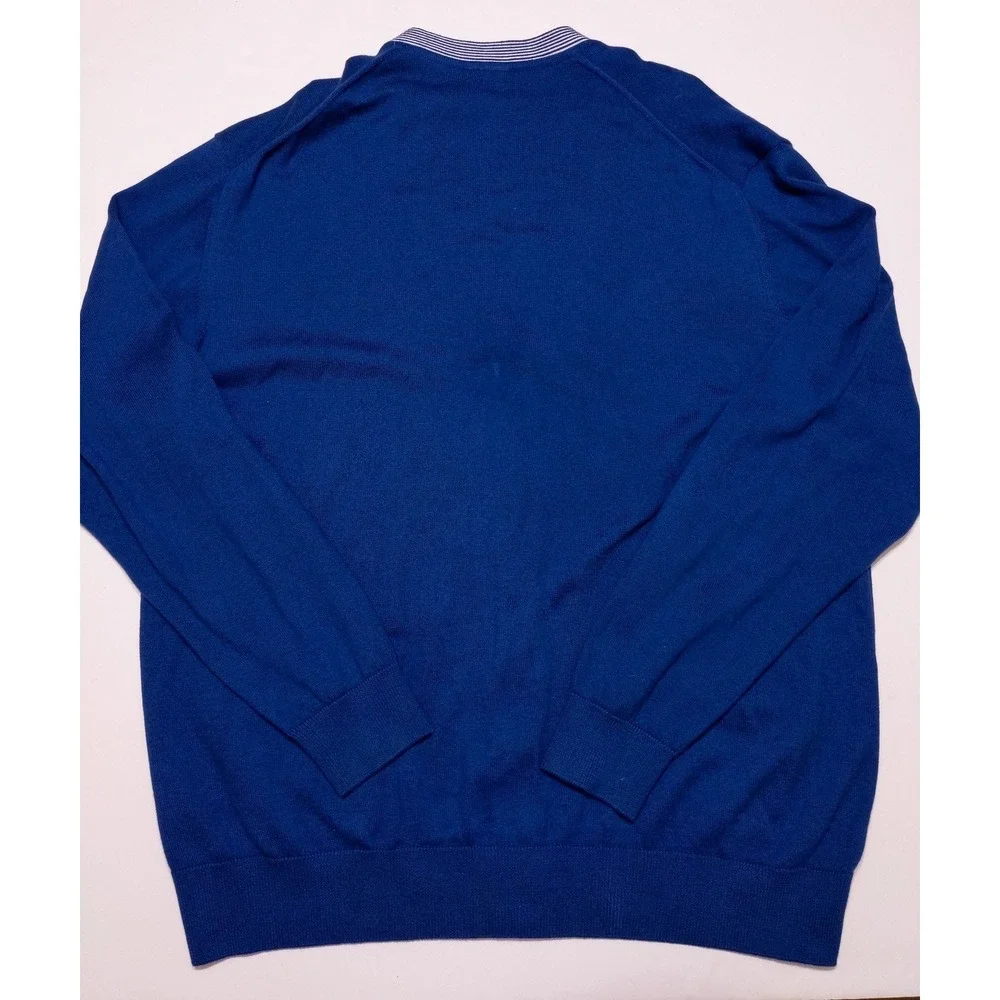 LACOSTE Men's‎ Button Cardigan Sweater Cotton Modern Blue 7 or XL